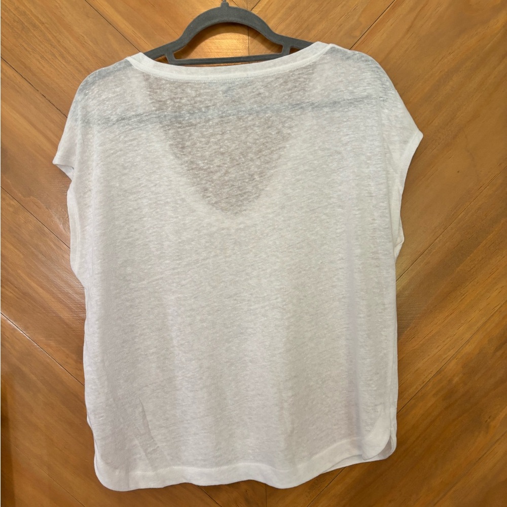 Banana Republic White V-Neck Short Sleeve Top - Picture 2 of 3